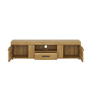Cortina Oak Finish Wide 2 Doors TV Unit by Lavishway | TV Units Cabinets-30005