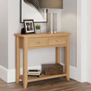 Guildford Solid Oak Console Table by Lavishway | Hallway Console Table-36653