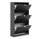 Shoes Black 3 Tilting & 2 Layer Shoe Cabinet by Lavishway | Shoe Cabinets-28997