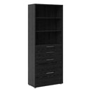 Prima Woodgrain 4 Drawer 3 & Shelves Bookcase by Lavishway | Book Shelves and Cabinets-29082