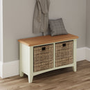Grantham Oak Top Hall Bench in White by Lavishway | Benches & Storage Benches-31084