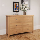 Guildford Solid Oak 6 Drawers Chest by Lavishway | Chest Of Drawers-32081