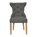 Winged Dark Grey Fabric Dining Chair Set of 2 by Lavishway | Dining Chairs-36180