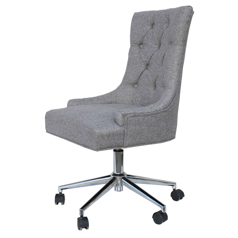 Upholstered Curved Button Back Office Chair by Lavishway | Fabric Chairs-31053