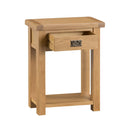 Chunky Solid Oak 1 Drawer Lamp Table by Lavishway | Side Tables-32777