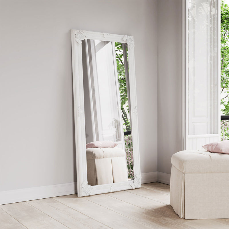 Modern Leaner White Contemporary Floor Mirror by Lavishway | Floor Mirrors-31208