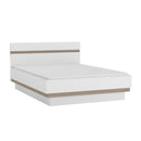 Chelsea White High Gloss Bed With Oak Trim by Lavishway | Wooden Beds-30206