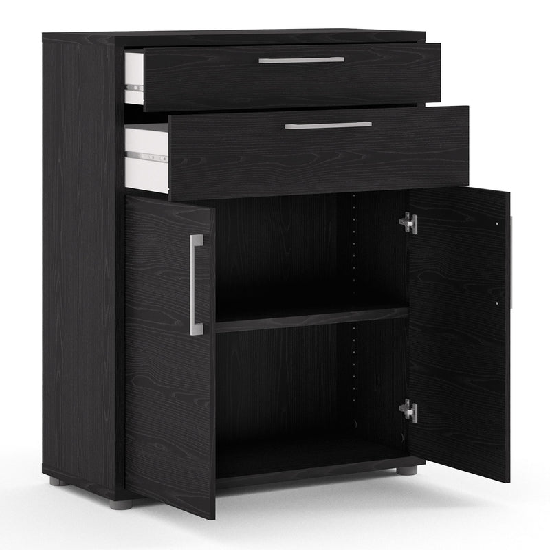 Prima Black Woodgrain 2 Doors Filing Cabinet by Lavishway | Filing Cabinets-29259