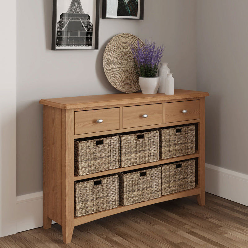 Guildford Solid Oak 3 Drawers Cabinet by Lavishway | Hallway Cabinets-32050