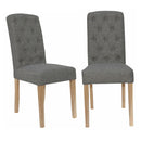 Upholstered Dark Grey Dining Chair Set of 2 by Lavishway | Dining Chairs-36166