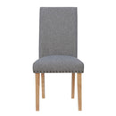 Tweed Fabric Studded Dining Chair in Pair by Lavishway | Dining Chairs-30970