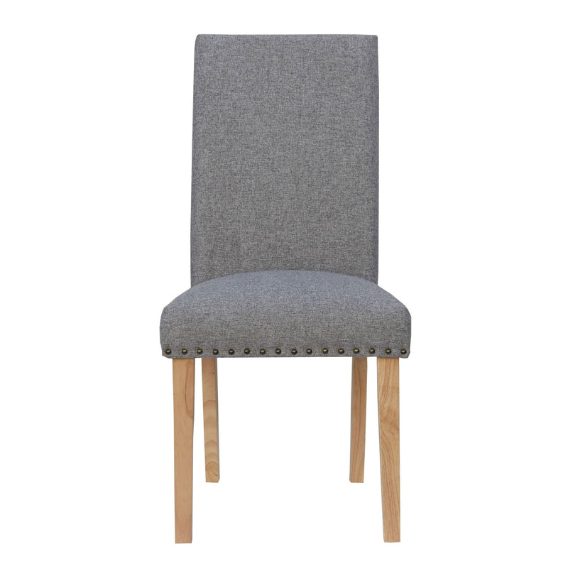 Tweed Fabric Studded Dining Chair in Pair by Lavishway | Dining Chairs-30970