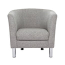 Cleveland Nova Light Grey Fabric Armchair by Lavishway | Fabric Sofas-30035