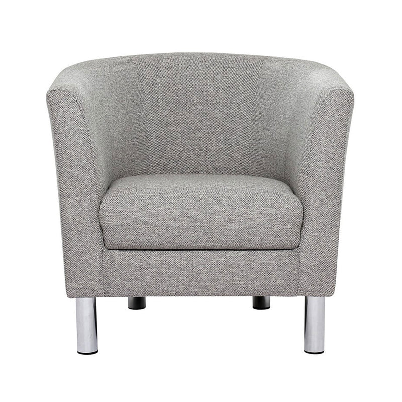 Cleveland Nova Light Grey Fabric Armchair by Lavishway | Fabric Sofas-30035