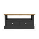 Devon Charcoal Grey 2 Drawer Coffee Table by Lavishway | Coffee Tables-35141