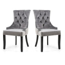 Chester Brushed Velvet Dining Chair Set of 2 by Lavishway | Dining Chairs-37298