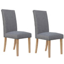 Tweed Fabric Studded Dining Chair in Pair by Lavishway | Dining Chairs-30969