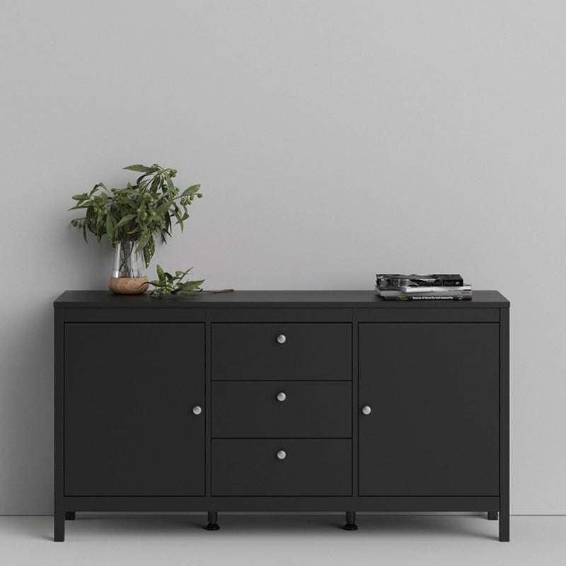 Madrid Black Wooden 2 Doors Large Sideboard by Lavishway | Sideboards-29919
