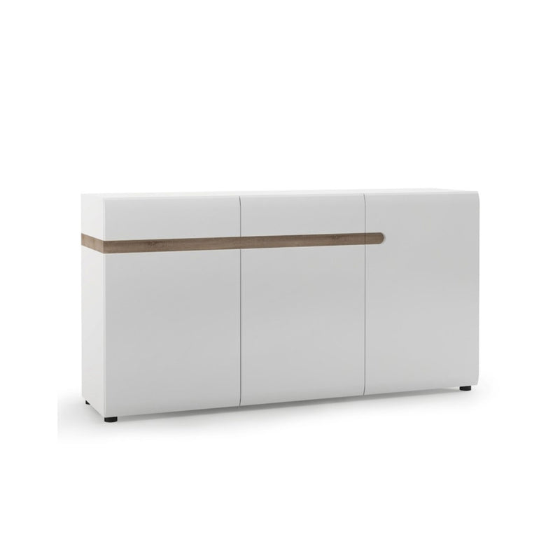 Chelsea White High Gloss 3 Doors Sideboard by Lavishway | Sideboards-30191