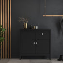 Madrid Matt Black Wooden 2 Doors Sideboard by Lavishway | Sideboards-29944