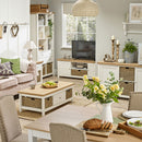 Cotswold Wooden Top Cream Lamp Table by Lavishway | Side Tables-35398