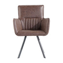 Carver Brown Faux Leather Chair by Lavishway | Armchairs-32879