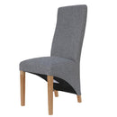 Wave Back Light Grey Dining Chair Set of 2 by Lavishway | Dining Chairs-36151