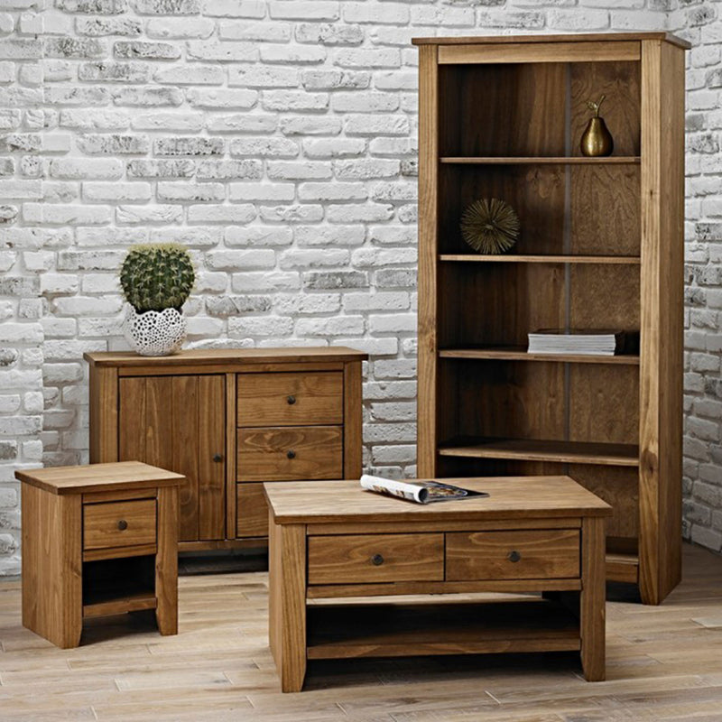 Havana Pine 1 Drawer Lamp Table by Lavishway | Side Tables-32688