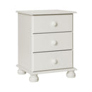 Copenhagen White 3 Drawers Bedside Table by Lavishway | Bedside Tables-30185