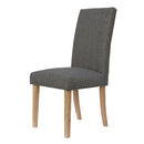 Tweed Fabric Studded Dining Chair Set of 2 by Lavishway | Dining Chairs-30986