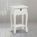 Antoinette White 1 Drawer Lamp Table by Lavishway | Side Tables-30820