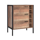 Hoxton 3 Drawers Wood Effect Wine Cabinet by Lavishway | Wine Racks-35278