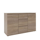 Nova Truffle Oak Finish 3 Drawers Sideboard by Lavishway | Sideboards-30076
