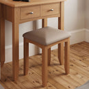 Guildford Solid Oak Dressing Table Stool by Lavishway | Dressing Table Stools-31953