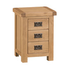 Chunky Oak 3 Drawer Small Bedside Cabinet by Lavishway | Bedside Tables-37286
