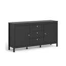 Madrid Black Wooden 2 Doors Large Sideboard by Lavishway | Sideboards-29922