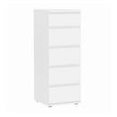 Nova White Narrow 5 Drawers Chest by Lavishway | Chest Of Drawers-30096