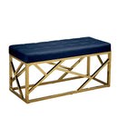 Renata Faux Leather Royal Blue Dining Bench by Lavishway | Dining Benches-35191