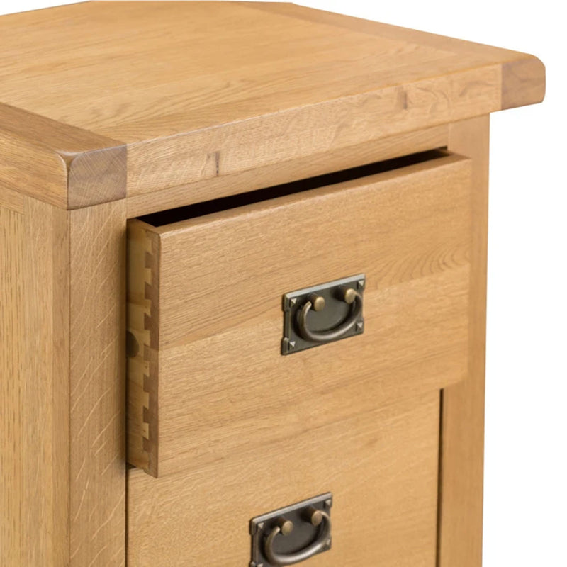 Chunky Oak Narrow 4 Drawer Chest by Lavishway | Chest Of Drawers-37262