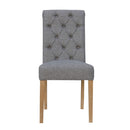 Fabric Button Back Light Grey Dining Chair by Lavishway | Dining Chairs-32851