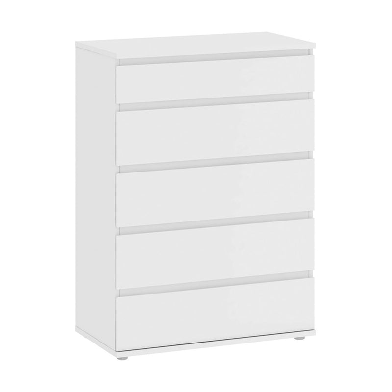 Nova White Finish 5 Chest Of Drawers by Lavishway | Chest Of Drawers-30110