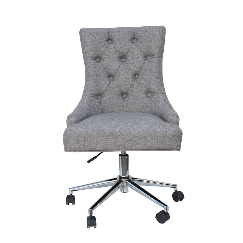 Upholstered Curved Button Back Office Chair by Lavishway | Fabric Chairs-31051