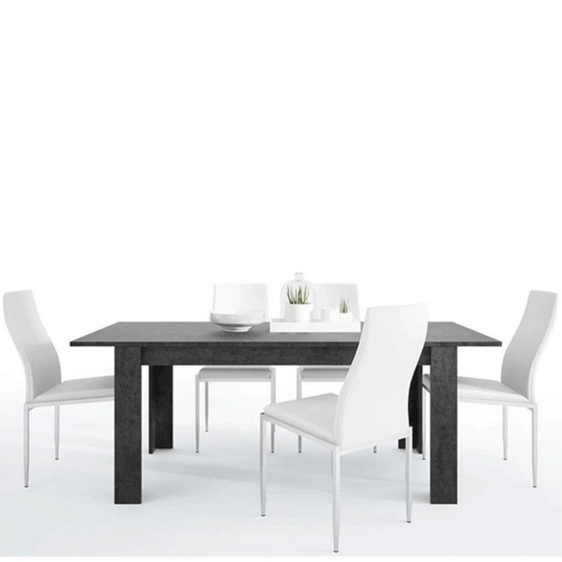 Zingaro Dining Table with 6 White Chairs by Lavishway | Dining Table Set-42355