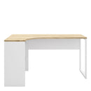 Function Plus Oak & White Corner Desk by Lavishway | Desk Pedestals-29646