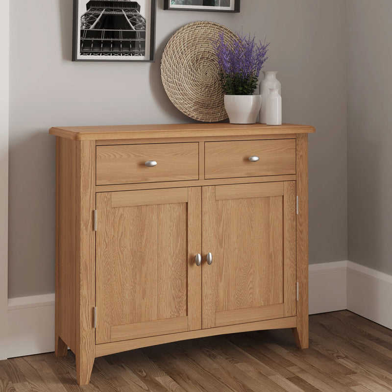 Guildford Solid Oak 2 Drawers Slim Sideboard by Lavishway | Sideboards-31943