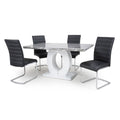 Neptune Marble Dining Table with 4 Chairs by Lavishway | Dining Table Set-27105