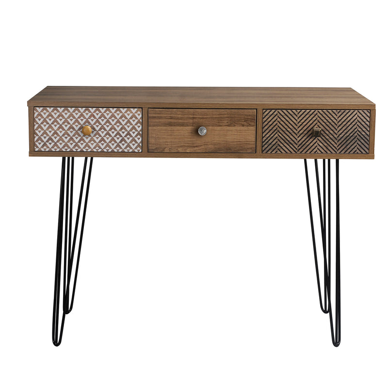 Casablanca 3 Drawer Desk With Wired Legs by Lavishway | Reclaimed Wood Desks-35314