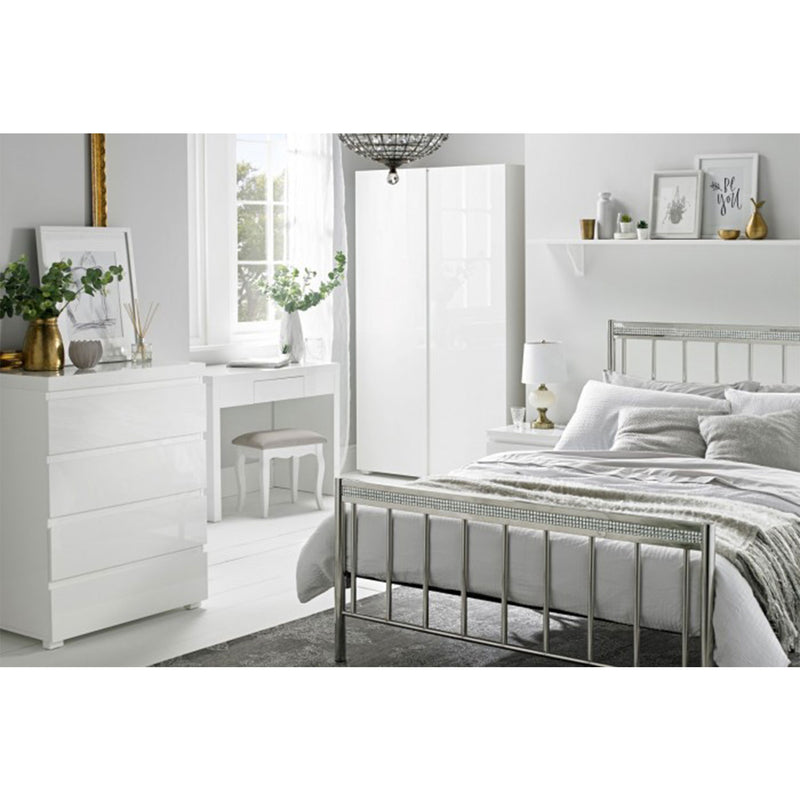 Puro White High Gloss 4 Drawer Chest by Lavishway | Chest Of Drawers-34105