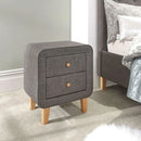 Round Edges Bedside Table - Grey by Lavishway | Bedside Tables-43470