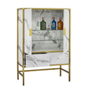 Monaco White Faux Marble Drinks Cabinet by Lavishway | Wine Racks-30905
